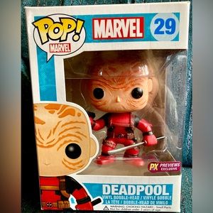 Funko Marvel Pop Deadpool Vinyl Unmasked Bobble Head #29 PX
